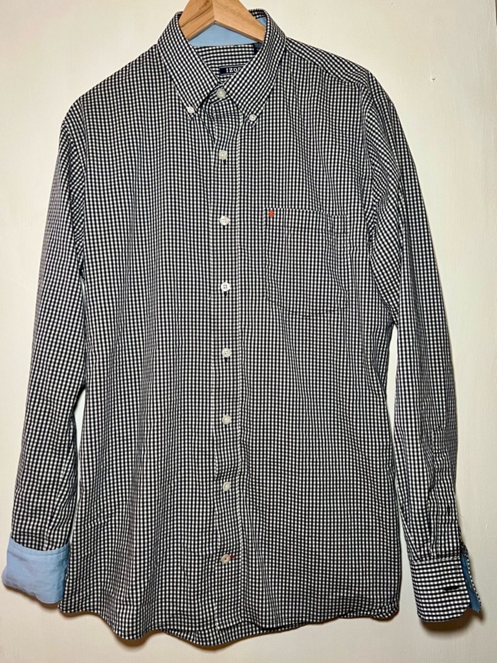 IZOD Men’s Large Checkered Long Sleeve Shirt – Classic Casual Button Down